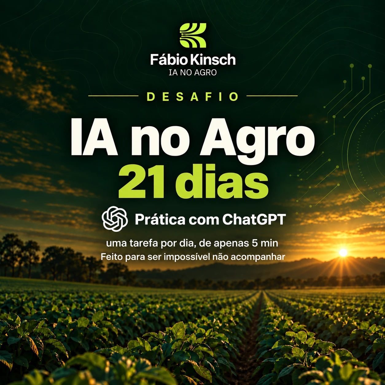 Capa do Desafio 21 Dias IA no Agro com ChatGPT